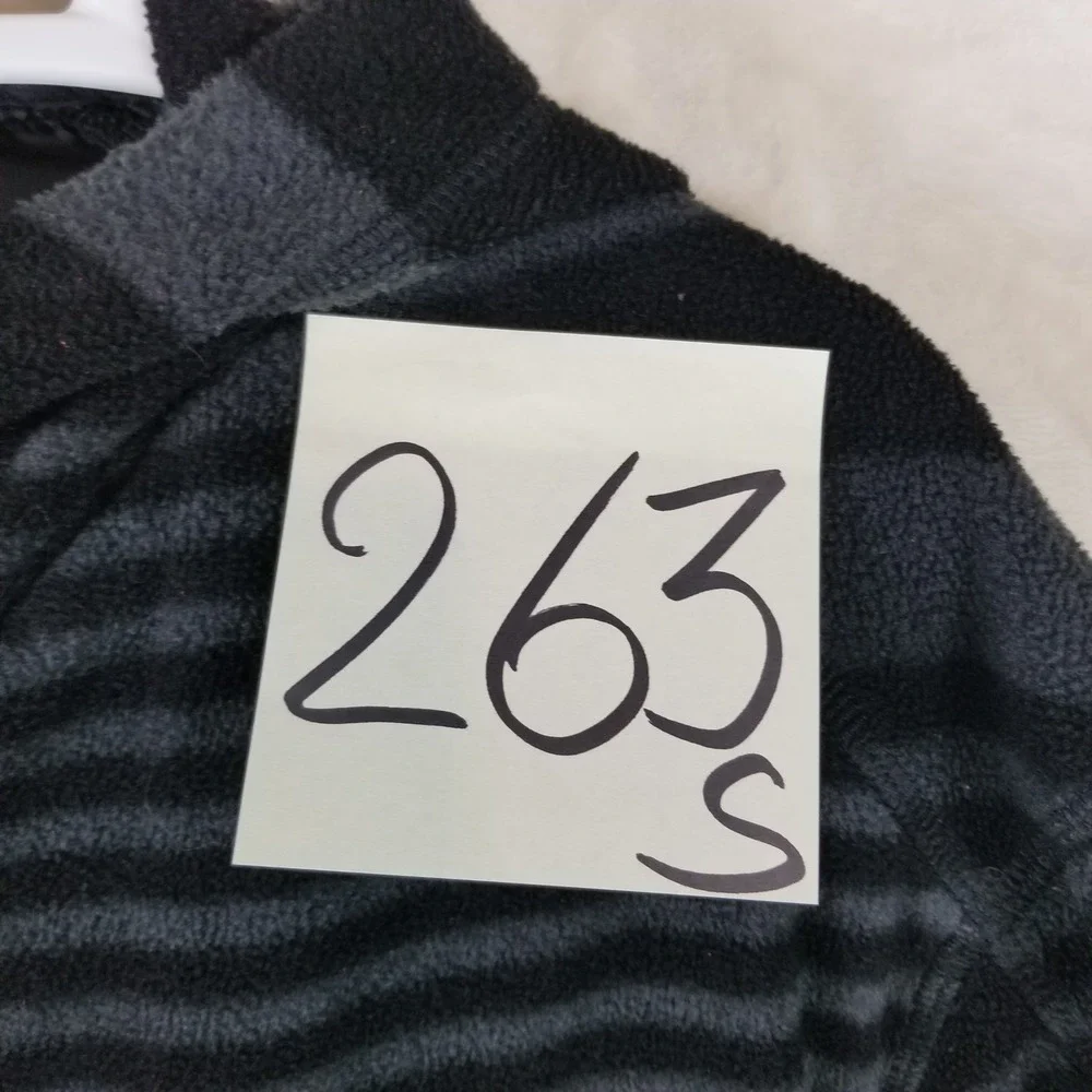 Staple Design‎ TEC Hoodie Mens Medium Black Grey Striped Fleece Knowmatic Kit